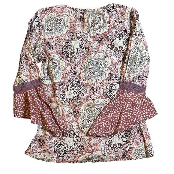 Y2K Babydoll Top Sz Large Bell Sleeve Fairy Boho Cottage Peasant Blouse Coquette - Picture 6 of 6